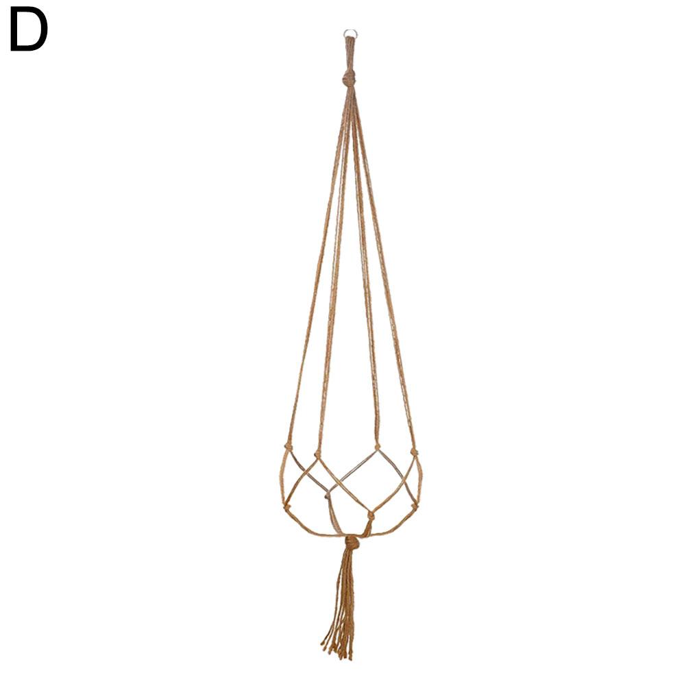 Macramé colgador de plantas, cestas, soporte para macetas, balcón, colgante de pared, decoración de macetero, cuerda de elevación anudada, suministros de jardín para el hogar: Caqui oscuro