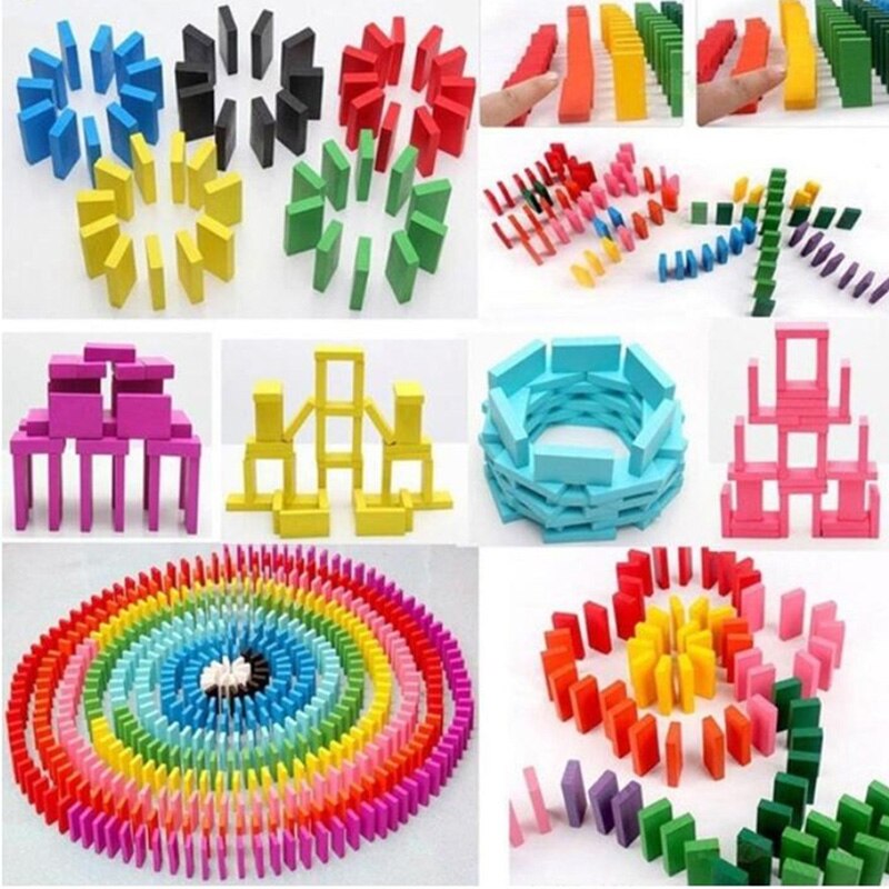 120Pcs Veel Bordspel Voor Kinderen Houten Domino Set Schilderen Kinderen Speelgoed Houten Speelgoed Domino