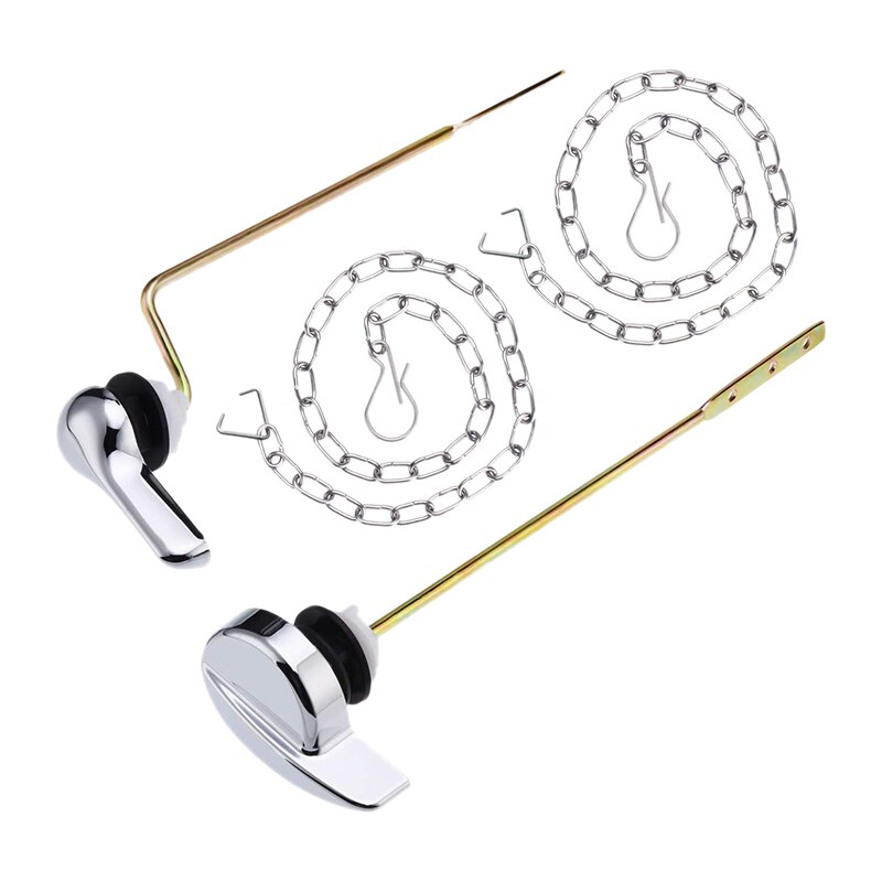 -2 Packs Chrome Finish Side Mount Toilet Tank Flush Lever Handle Replacement for Most Side Mount Toilets