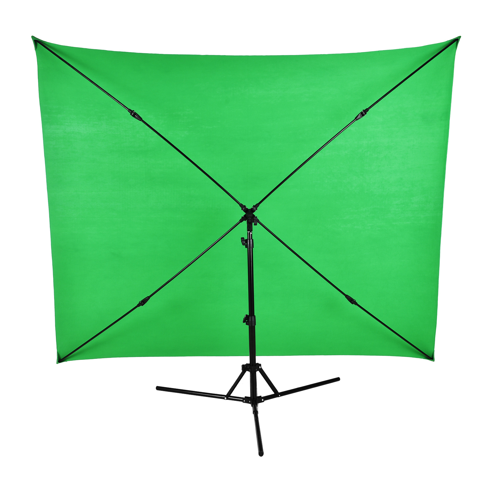 2x1.5m/ 6.5x4.9ft Green Screen Backdrop Photography Background with Adjustable Tripod Cross-Shaped Stand for Studio Photography