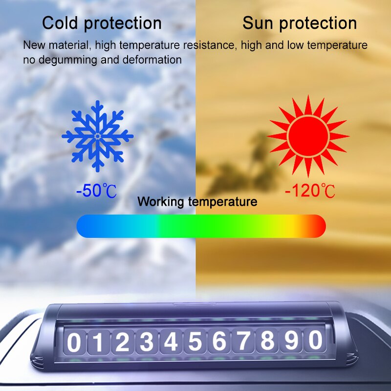 Temporary Car Parking Card Car Temporary Stop Sign Telephone Number Car Parking Card Stop Phone Number Card Plate Hidden Switch