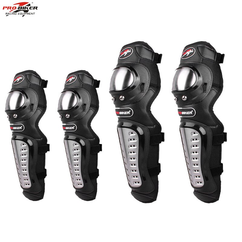 4Pcs/set Protective gear Motorcycle Protector Knee Pads Elbow Protector Stainless Steel Cross-country Protect Guards Lightweight