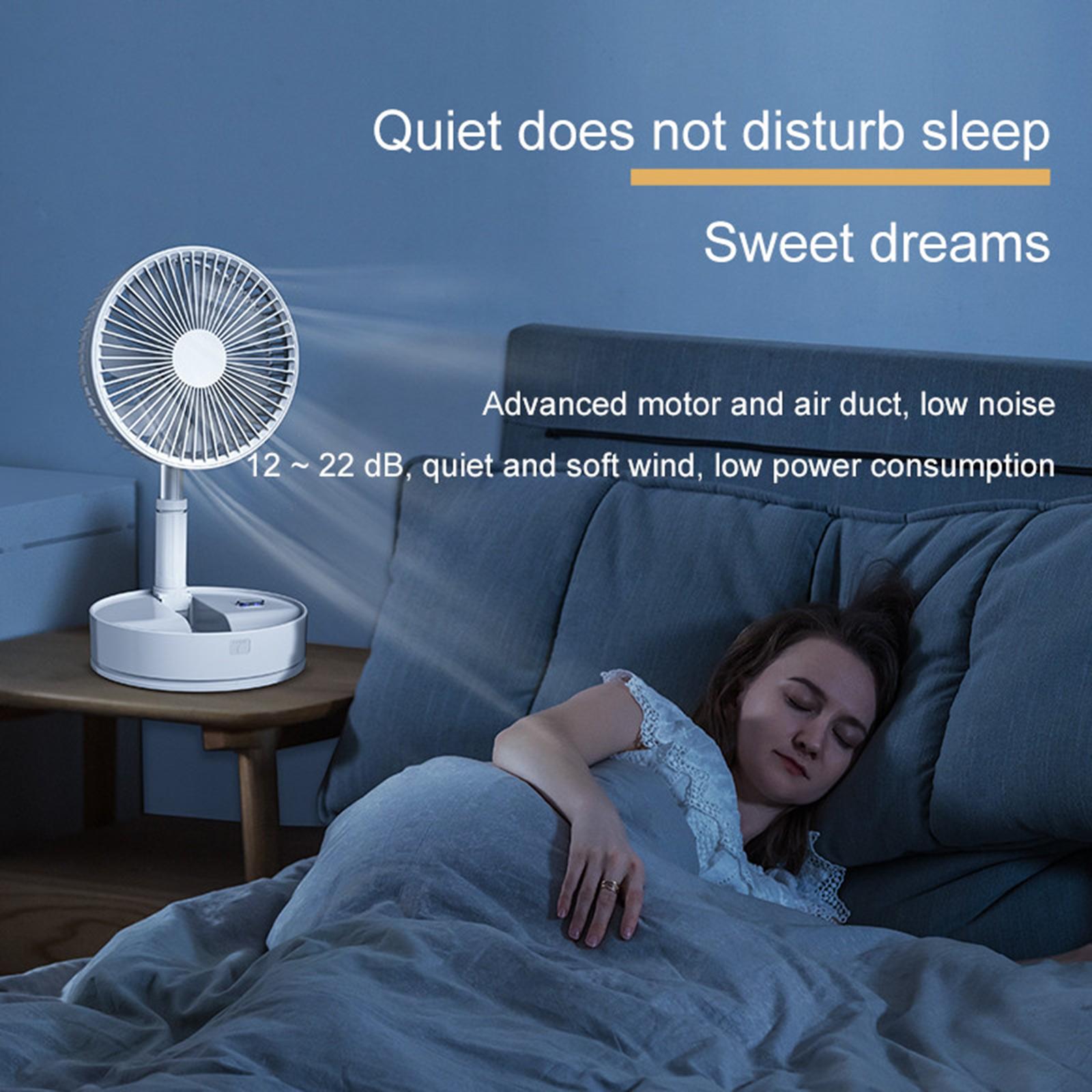 Oscillating Fan Folding Fan Battery Operated Adjustable Height Pedestal Fans Floor Standing Fan for Office Camping Room Bedroom