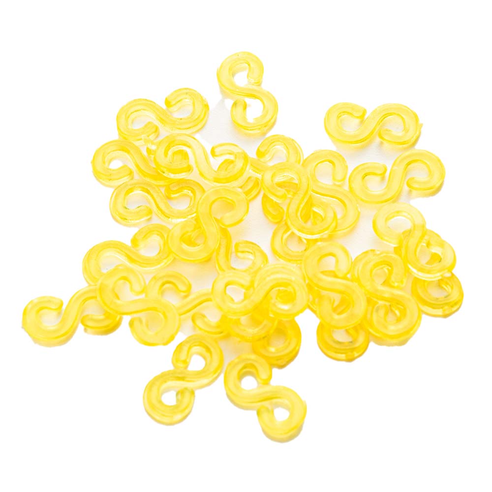 500 Uds S Clips gancho conectores de plástico recargas para DIY encanto telar banda de goma pulsera joyería suministros accesorios: Caqui