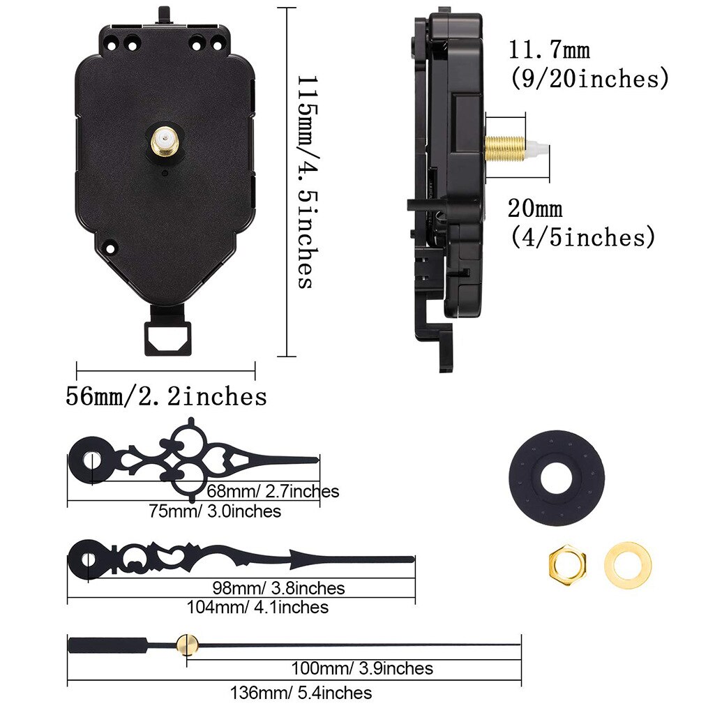 Quartz Slinger Trigger Klok Beweging Chime Slingeruurwerk Motor En Hanger Kit Met Klassieke Metalen Pointers Diy Mechanisme