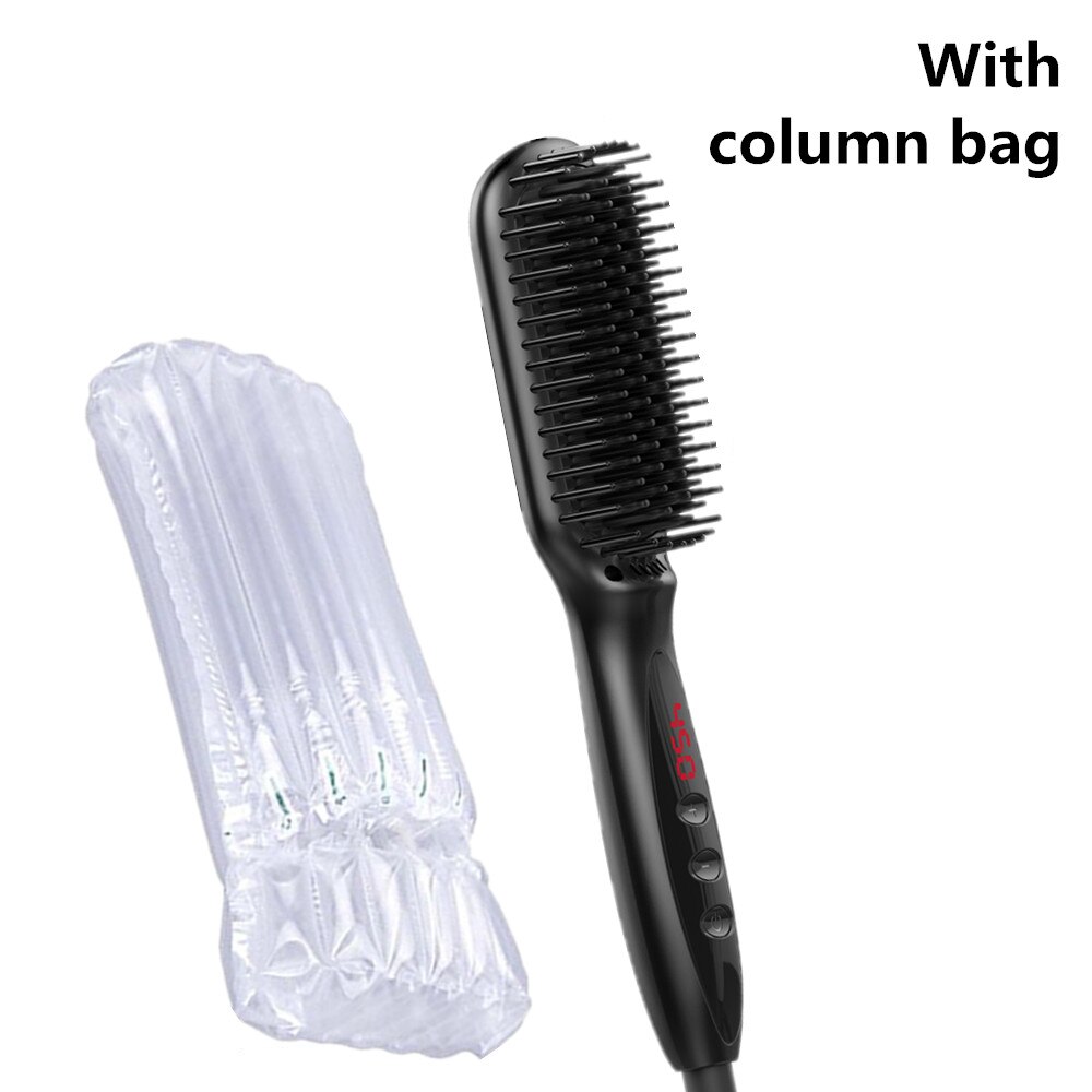 Cepillo eléctrico para alisar la barba, cepillo para alisar el cabello corto y largo: black with bag / Reino Unido