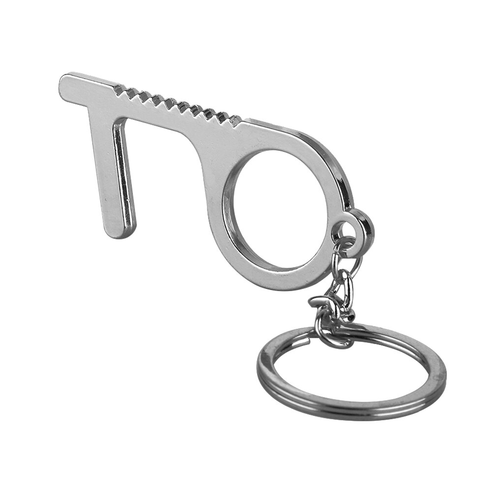 No-Touch EDC Door Opener Portable Press Elevator Safe Key Zinc Alloy Keychain Key Unbuckle With Universal Keychain Portable Hook: D2