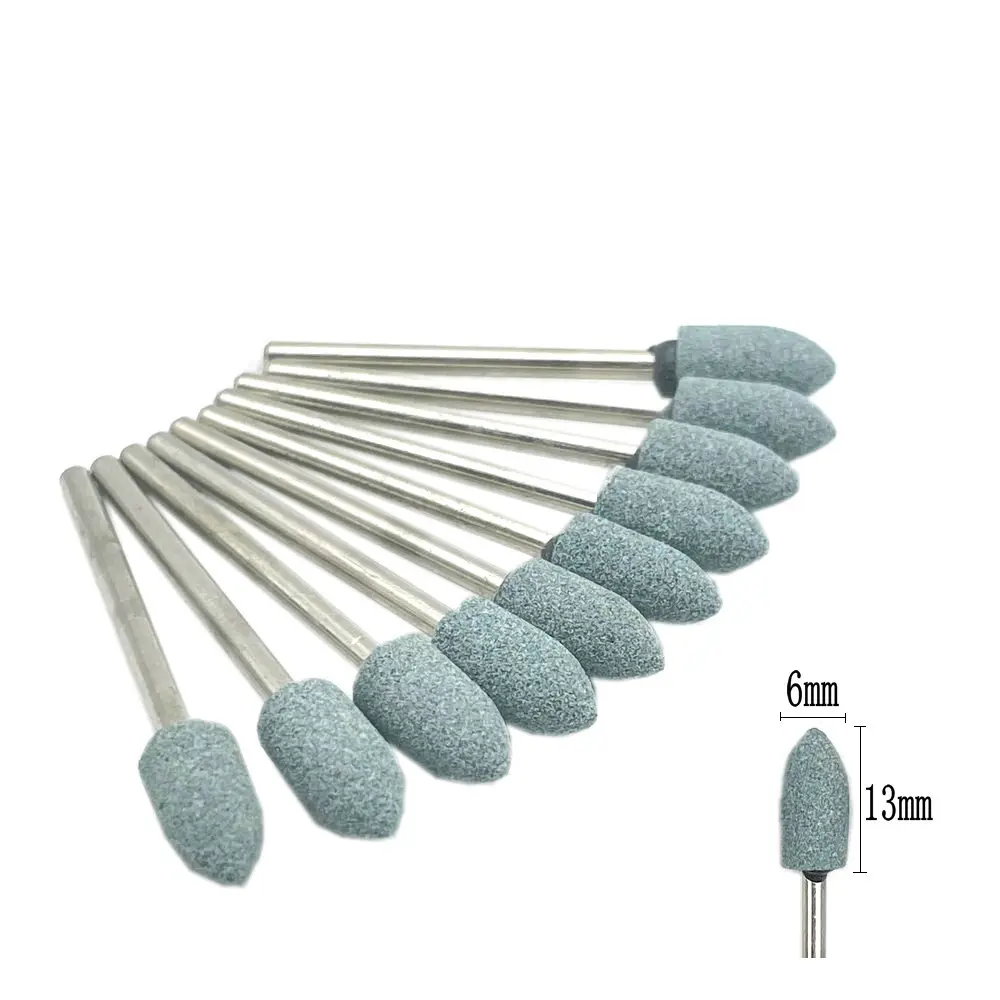 10pcs/set Dental Stone Grinder Polisher Burs 2.35mm Shank For Contouring Shaping Porcelain Dental Rotary Stone Polisher