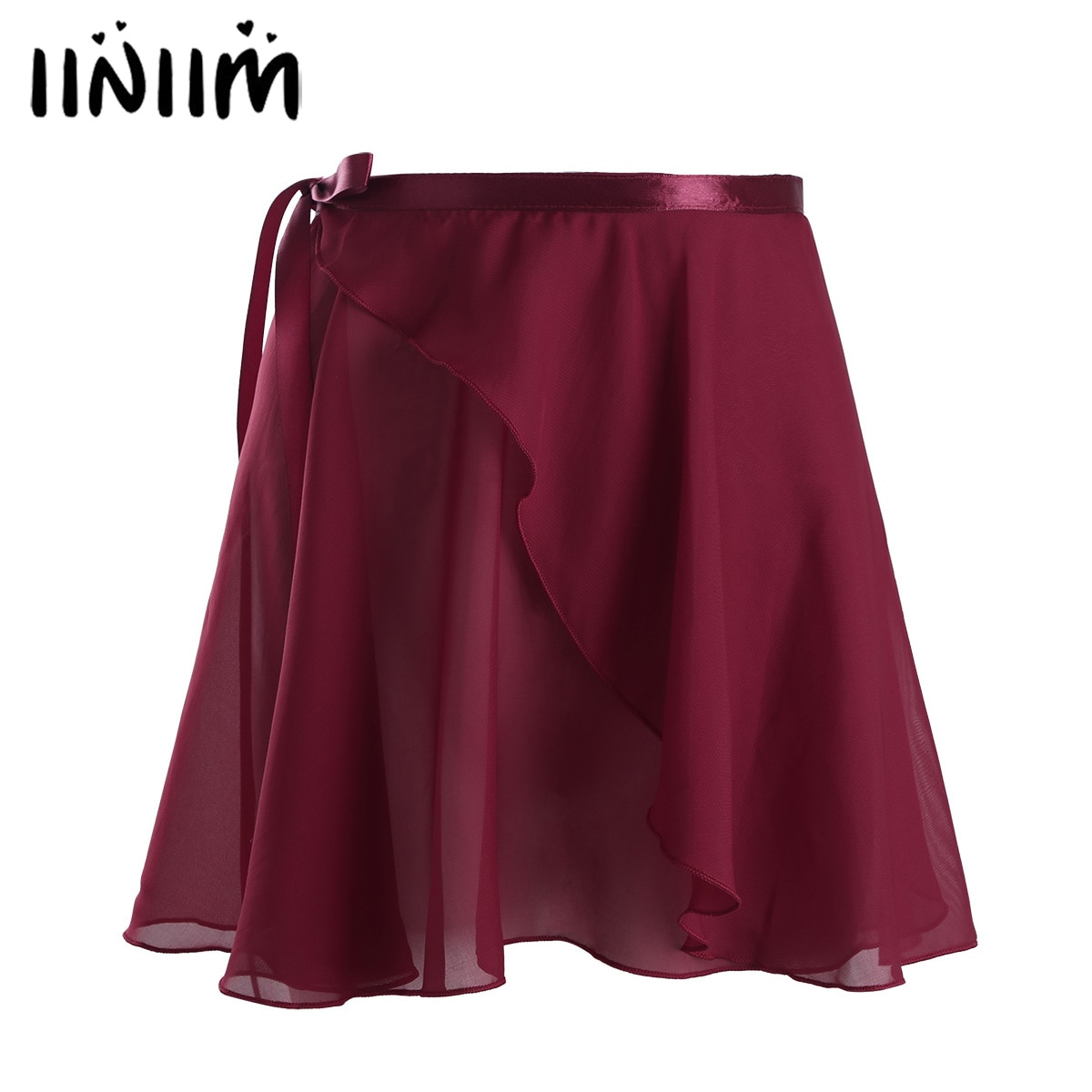 Adult Ladies Chiffon Ballet Wrap Skirt Dance Skate Wrap Over Scarf + Waist Tie Ballet Dance Tutu Skirts for Gymnastic Excercise