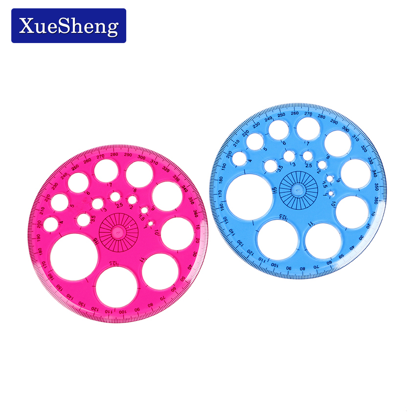 1PC Stationery 360 Degrees Round Ruler Transparent Template Circle Patchwork Foot Office and School Drafting Supplies Rulers