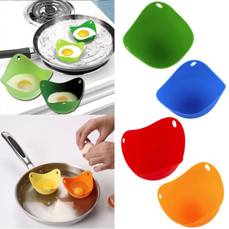 Venta 1 pieza útil bol de forma molde silicona huevos escalfadores cocina utensilios de cocina 4 colores