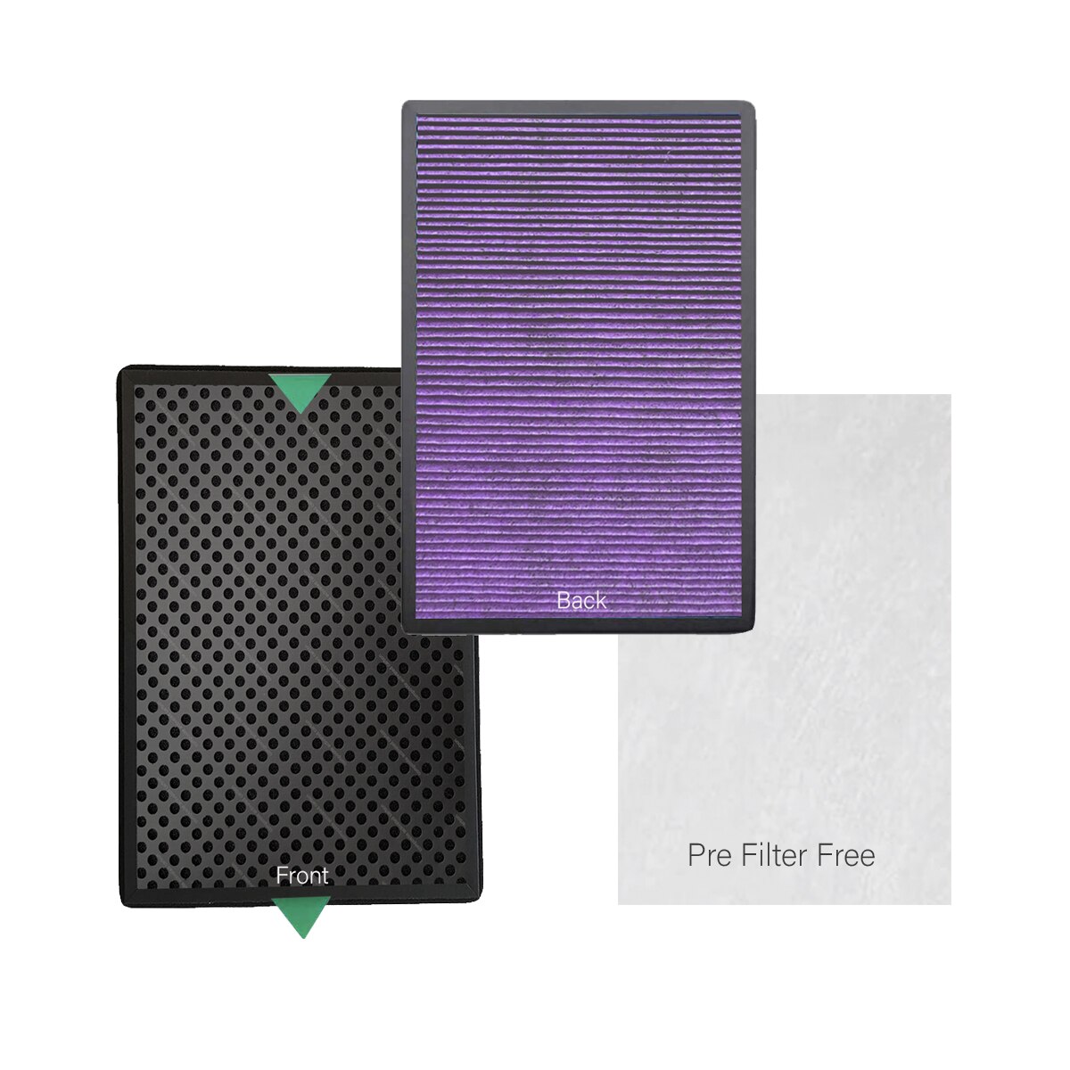 Boneco-purificador de aire P340 para A341, 397x218x38MM, Compatible con filtro multifuncional y prefiltro: Antibacterialt Hepa Karbon Filter + Pre Filter