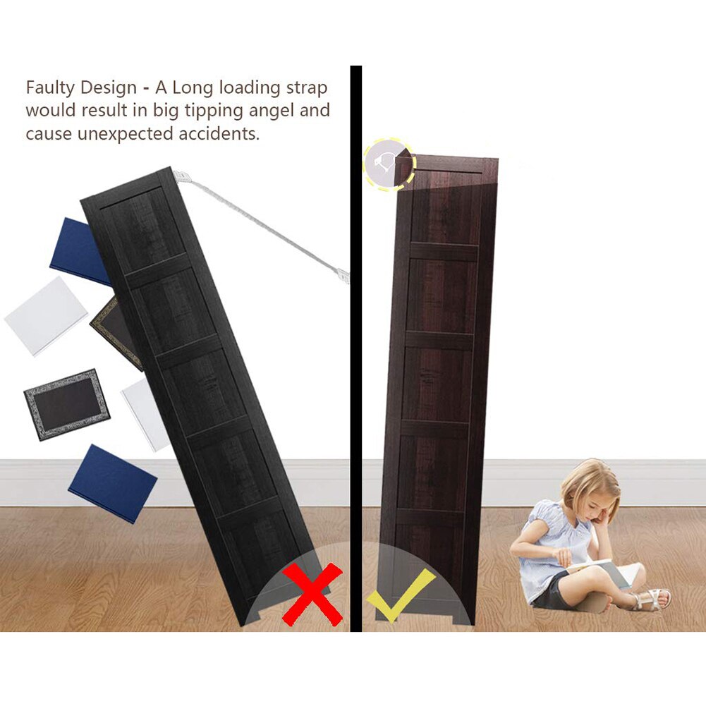 Furniture Anti Tip Strap Baby Proof Cabinet Wall Anchors Children Pet Protection