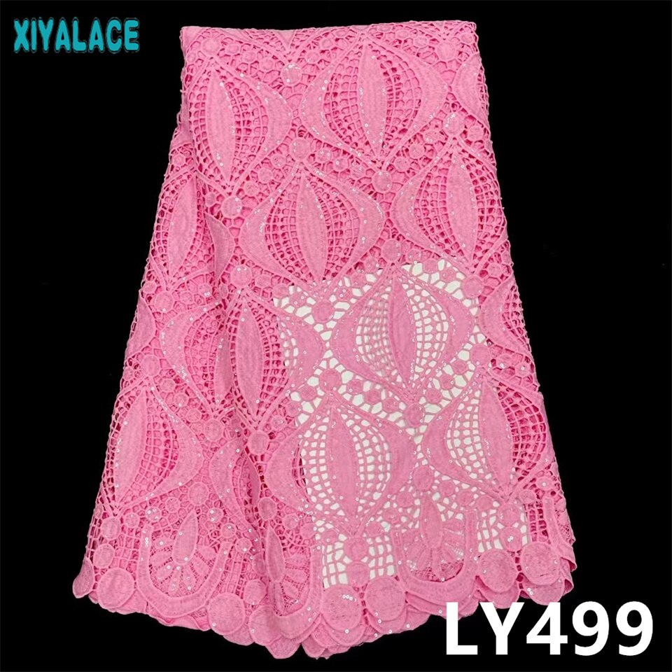 Arrivals Milk Silk Lace Fabric Pure White African Tissue Cord Laces Fabrics for Woman Sewing Nigerian Lace Fabric LY499