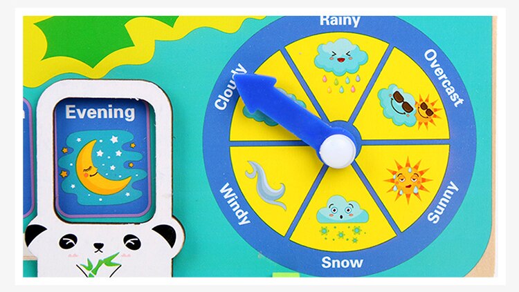 Kinderen Houten Kikker Multifunctionele Vroeg Onderwijs Kalender Klok Kleuterschool Baby Cognitieve Speelgoed Desktop Ornamenten