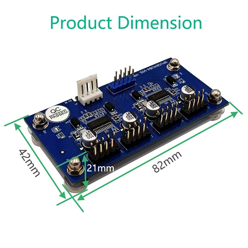 USB Header Männlichen 1 zu 4 Weibliche Verlängerung Kabel Karte 9-Stift USB 2,0 Hub mit Zusätzliche Energie Kabel und netic Basis