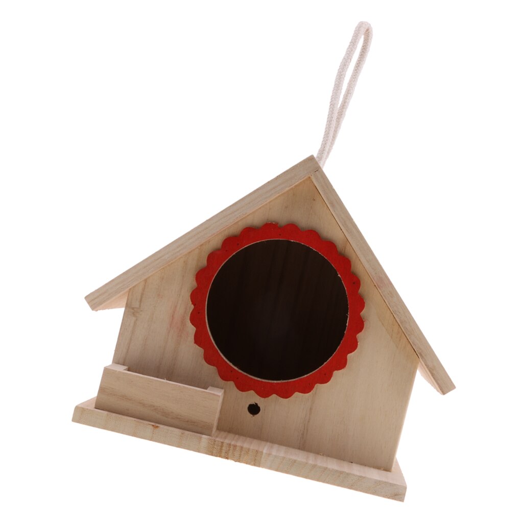 Wooden Bird House Hanging/Nest/Feeding Box Handmade For Home Garden Decor L Bird Supplies