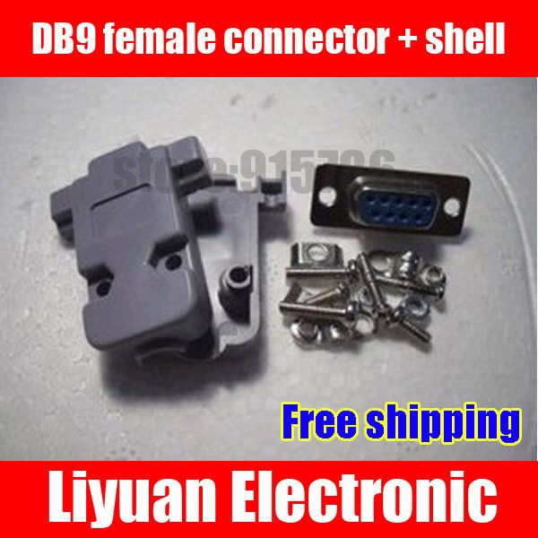 DB9 vrouwelijke connector + shell/seriële/Soldeer/DB9 vrouwelijke set