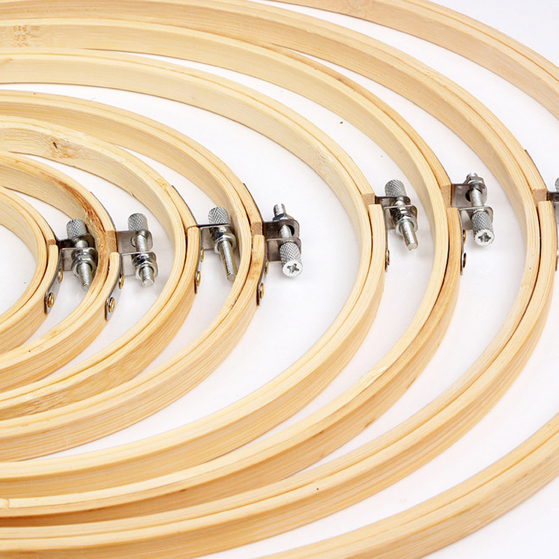1PC Embroidery Circle Shed Sewing Tambour Frame 13/18/23/30cm Embroidery Cross Stitch Embroideried Hoop Adjustable Bamboo Ring