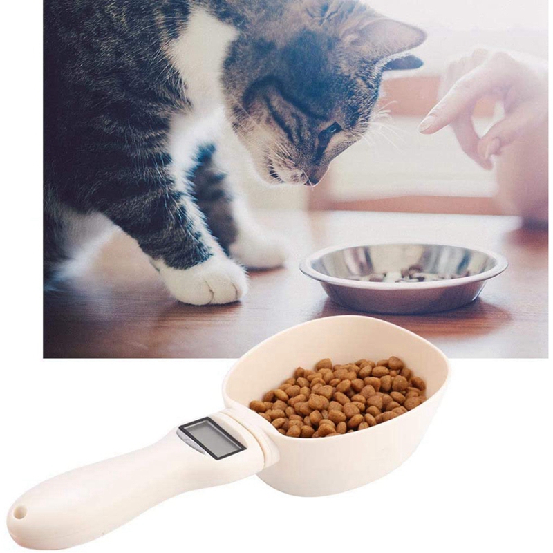 Pet Food Measuring Scoop Dog Food Measuring Cup,Digital Scale Spoon Detachable Cup Feeding Bowls For Measuring Pets Food