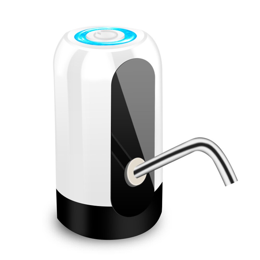 Automatisk elektrisk vanddispenser pumpe rustfrit stål gallon bærbar drikkeflaske switch smart trådløs vandpumpe: Hvid 7 x 13 x 9cm