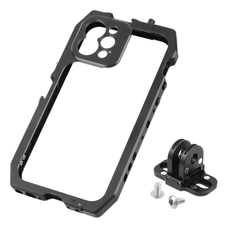 Cage de téléphone portable, plate-forme vidéo pour Smartphone, pour Iphone 12/ 12 Pro, avec chaussure froide et trous filetés 1/4: Rouge