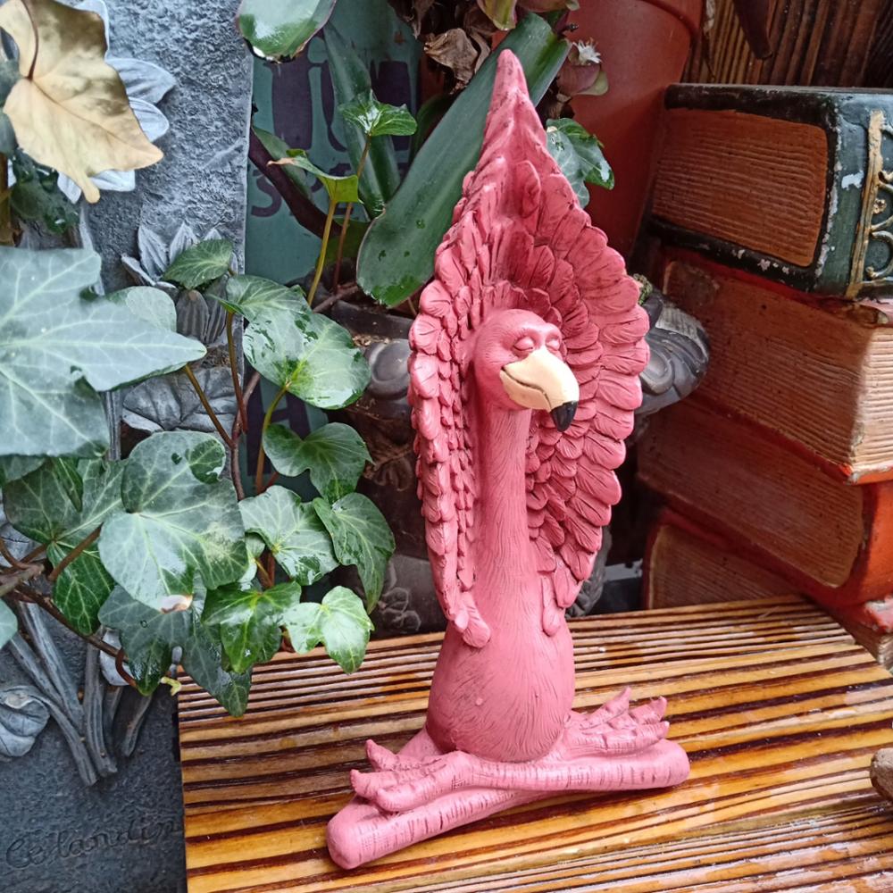 Eurooppalainen tyyli hartsi jooga flamingo zen iso nurmikko puutarha koristelu eläimet ulkona maisema vesimaisema veistokset koristeet