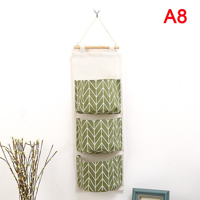 Organizador colgante de pared de puerta para baño, bolsillos de almacenamiento, algodón y lino, 6/8: 8