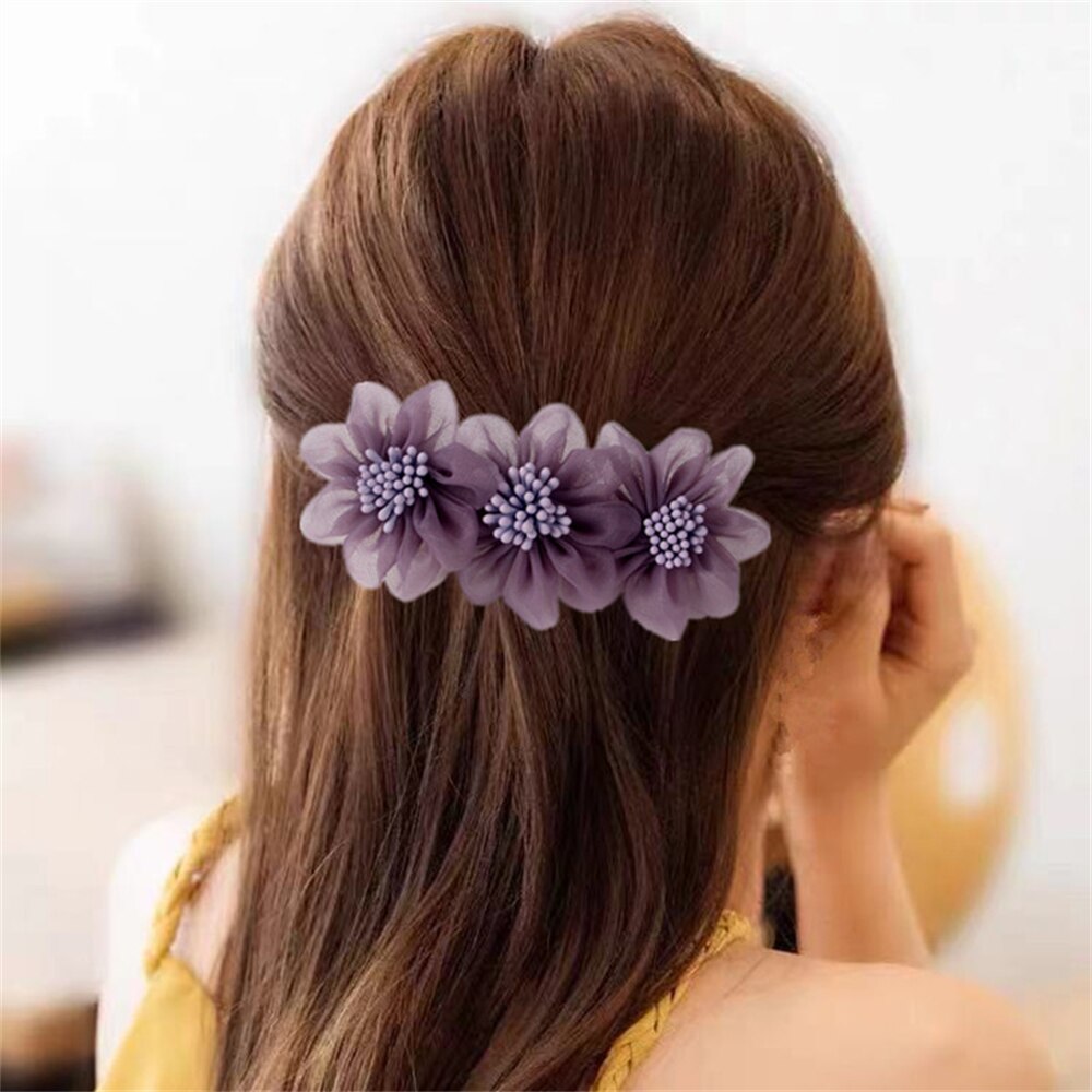 Horquilla con flores para mujer, herramienta de trenzado para el cabello, pasadores de Camelia, accesorios de peinado