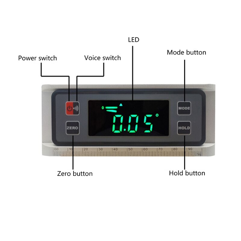 Mini Digital Display Level Multifunctional Aluminum Alloy High Accuracy Magnetic