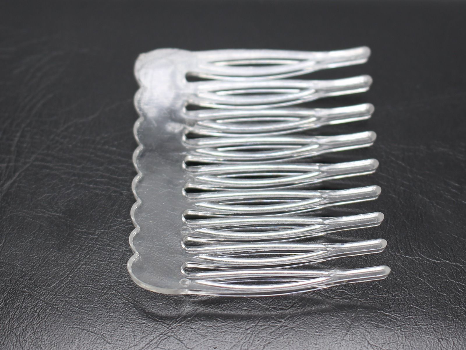 50 fermagli per capelli lisci in plastica trasparente pettini laterali Pin Magic Grip Hair Pin 46mm