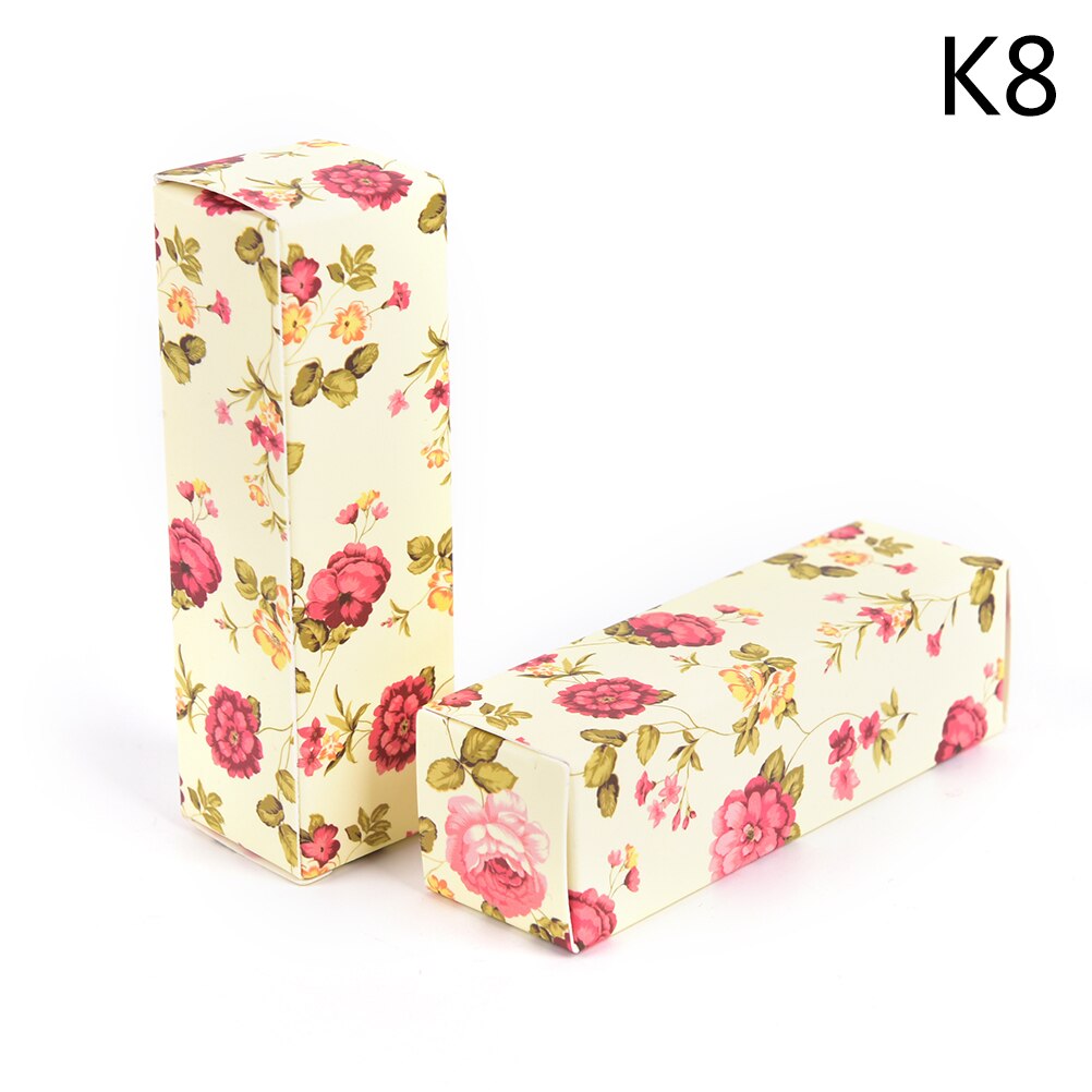 10 Stks/partij Lippenstift Buis Diy Verpakking Doos Lippenbalsem Buis Verpakking Kartonnen Doos Kleurrijke Kraftpapier 25*25*88Mm: K8