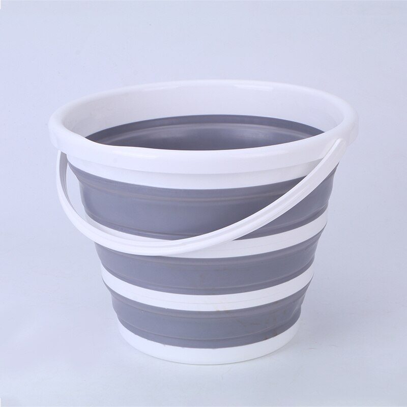 10L Folding Bucket Silicone Large Capicity Washable Camping Car Fishing Water Bucket Kitchen Barrel Storage Container Bucket: 01