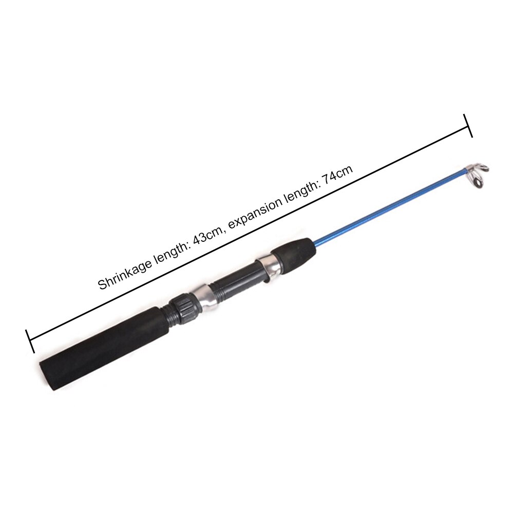 Carrete de caña de pescar en hielo para invierno, 74cm/110cm, cañas de pescar en hielo o carretes para elegir, aparejos de caña Combo: 74CM fishing rod