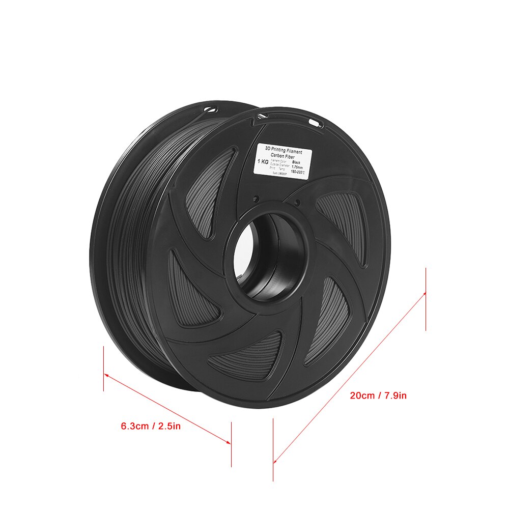 3D Printer Filament Carbon Fiber PLA 1.75mm 1kg Spool 3D Printing High Material Compatible With Most 3D Printers