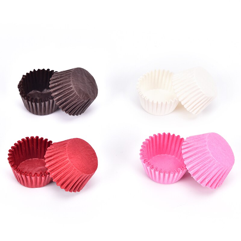 500Pcs Mini size 2.5cm Chocalate Paper Liners Baking Muffin Cake Cupcake Cases Solid Color