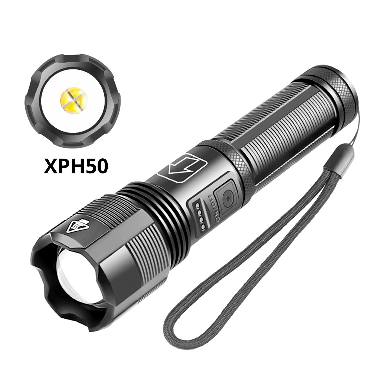 Powerful Led Flashlight USB Rechargeable Zoom Torch LED Hand Lamp 18650 Battery Flash Light Use Waterproof For Camping Hiking