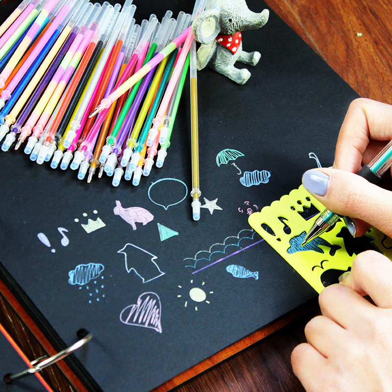 0,5 mm 100 Farben Kugelschreiber Fluoreszierende Minen Farbblitzstift Glatte Tinte Malerei Graffiti Stifte Studentenbriefpapier 04116