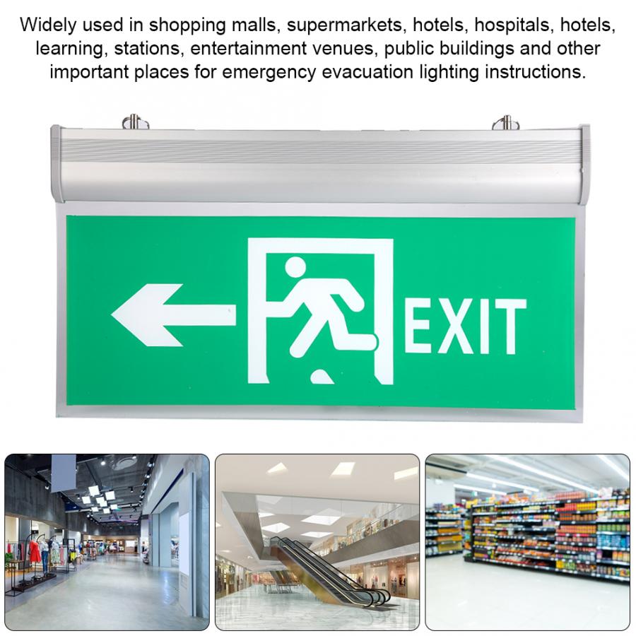 Solar battery 110-220V Acrylic LED Emergency Exit Sign Lamp Evacuation Indicator Light Solar battery power