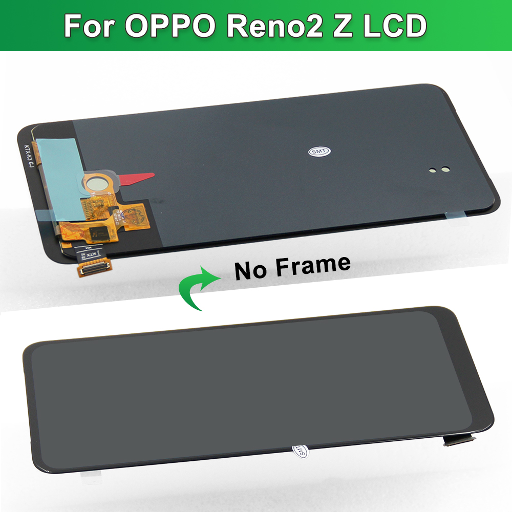 Reno2 F CPH1989 Anzeige, für Oppo Reno2 Z PCKM70 PCKT00 LCD-Anzeige, digitaler Touchscreen mit Rahmenbaugruppe, Ersatz