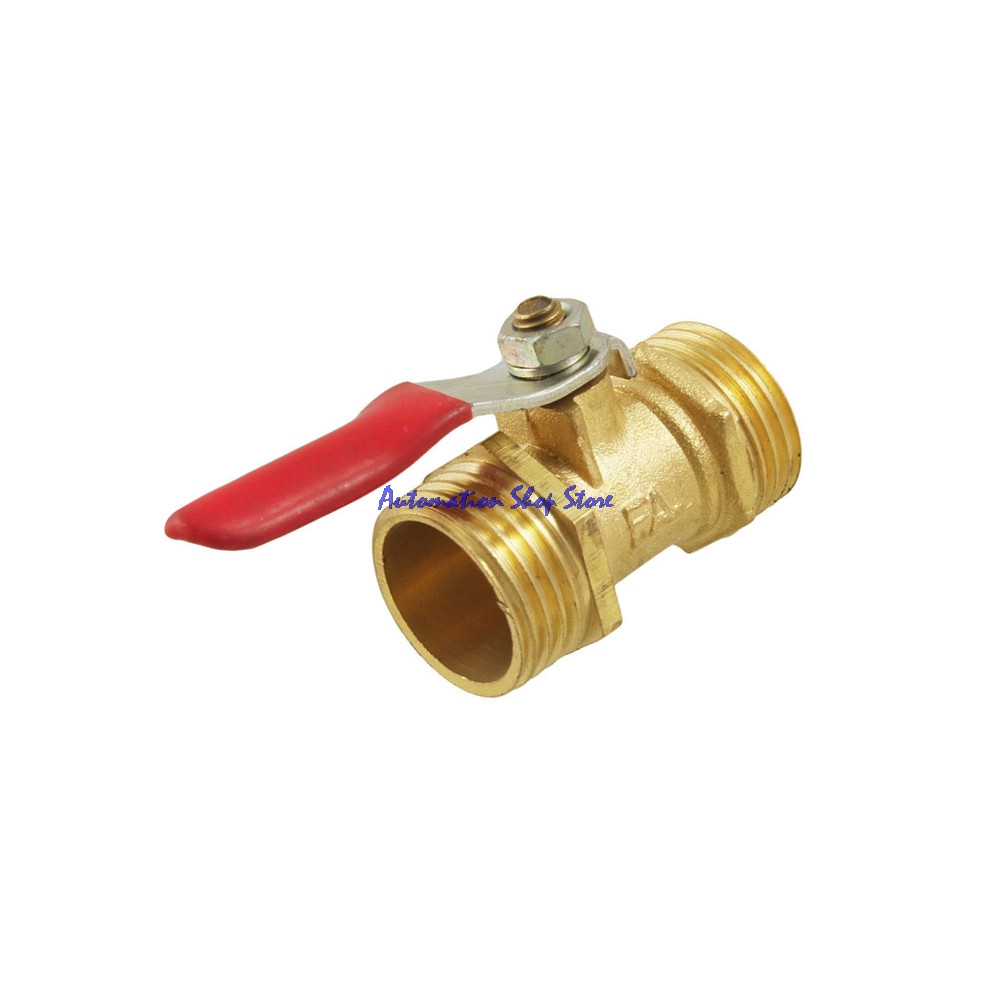 1/2"PT Male to 1/2"PT Male Thread Full Port Red Lever Handle Ball Valve 20mm
