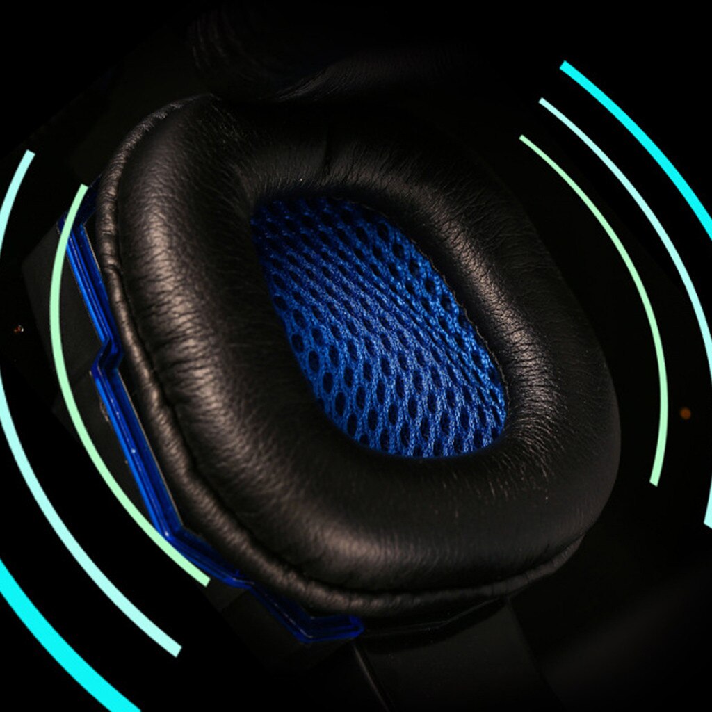 Gaming headset wired headset stereo surround PS4 player headset HD microphone LED light PS4 PC#30