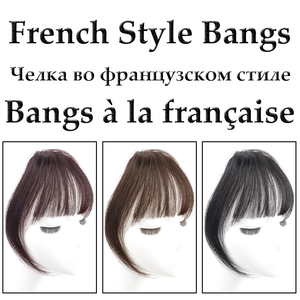 Allaosify Pony Haar 3D Koreaanse Pony En Franse Stijl Pony Met Bb Clip Synthetische Hoge Temperatuur Vezels 4 Kleuren Voor kiezen