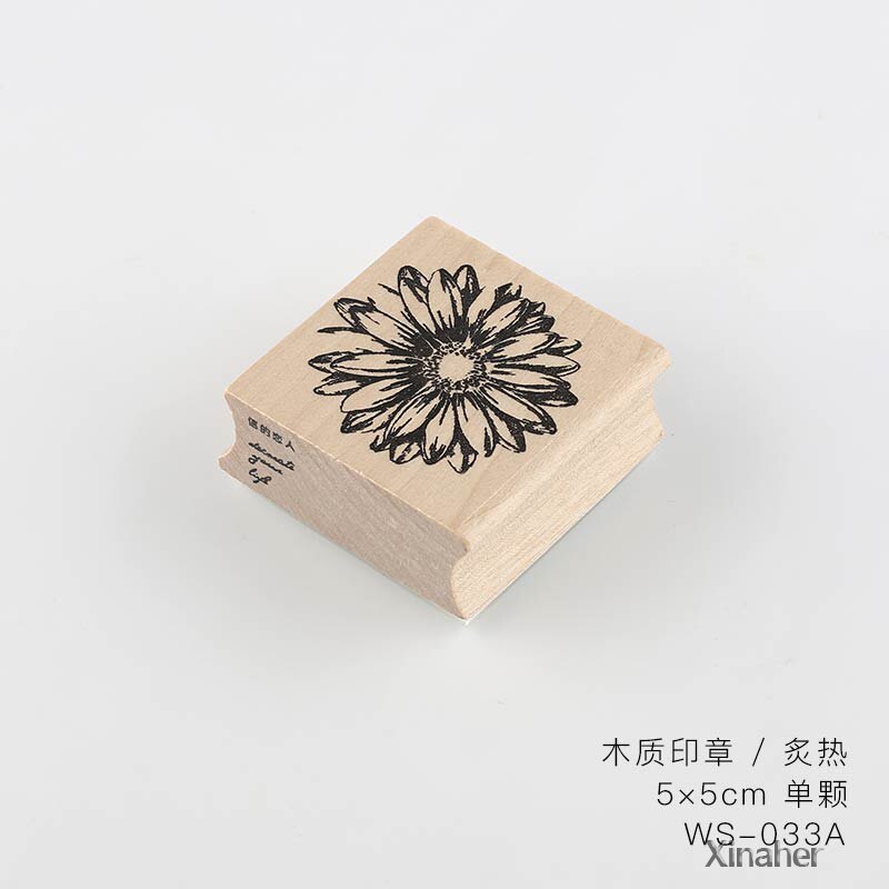 Vintage flower plant maple leaf decoration stamp wooden rubber stamps for scrapbooking stationery DIY craft standard stamp