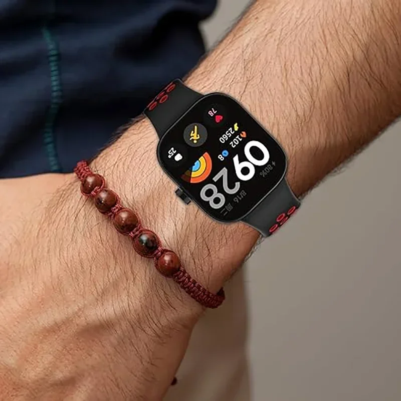 Offizielles Silikonarmband für Redmi Uhr 4 5 Bandzubehör Ersatz atmungsaktives Armbinde Armbinde Xiaomi Band 8 9 Profi Gürtel