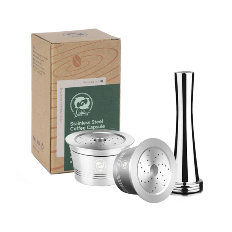 Reusable Coffee Filter Capsule for Caffitaly S21 Machine Refillable Plastic Stainless Steel Coffee Pods Fit 3 Corações Cafeteira: Orange