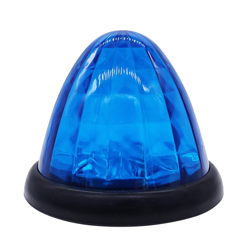 Luz de alarma de emergencia para coche, lámpara de señal de giro trasera cónica, bombillas de advertencia para camión, RV, 24V, 16LED: Azul