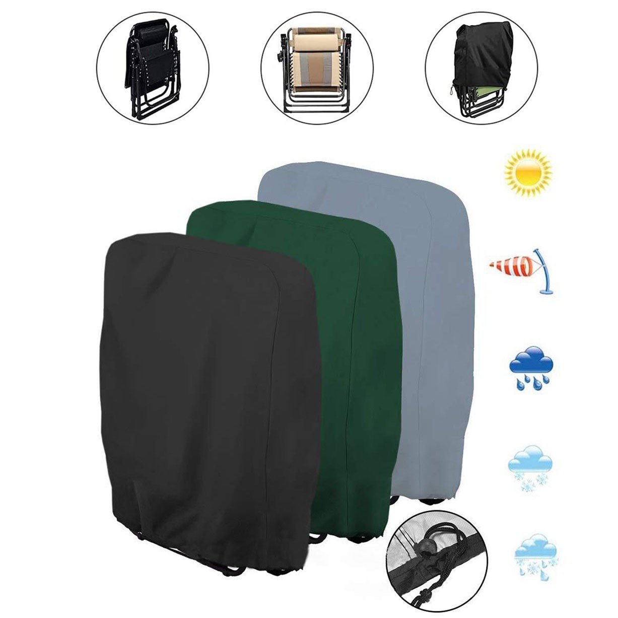 2020 Folding Chair Cover Recliner Cover Waterproof UV Oxford Cloth Waterproof Chair Cover Outdoor Chair Coveres 110cmX71cm