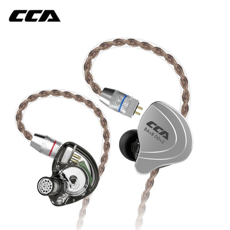 CCA C10 4ba+1dd Hybrid In Ear Earphones Hifi Dj Monito Running Sports Earphone 5 Drive Unit Headset Noise Cancelling Earbuds