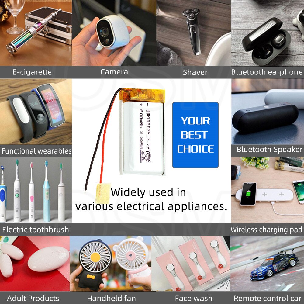 OSM 1oder2oder4 stücke Li-Po Batterie Modell 902035 600-mah langlebige 500 mal geeignet für Elektronische produkte und Digitale produkte